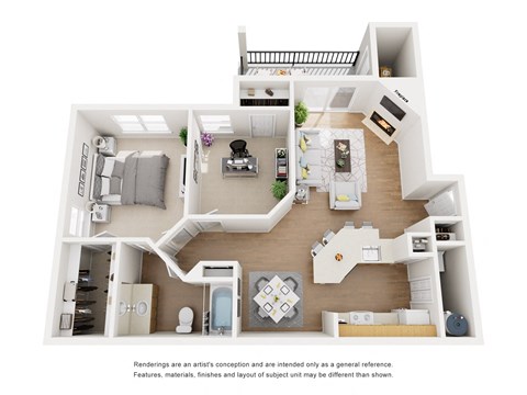 Pacifica Floor Plan 2 Bed, 1 Bath, 911 Sq. Ft.
